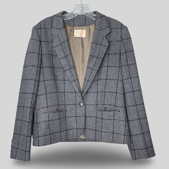 Pendleton 100% Virgin Wool Plaid Blazer - Picture 1 of 5